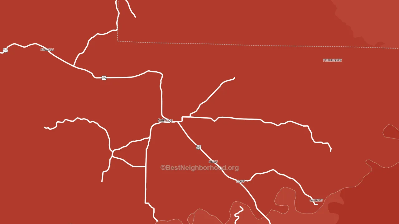St. Joe, AR block-group political-lean map