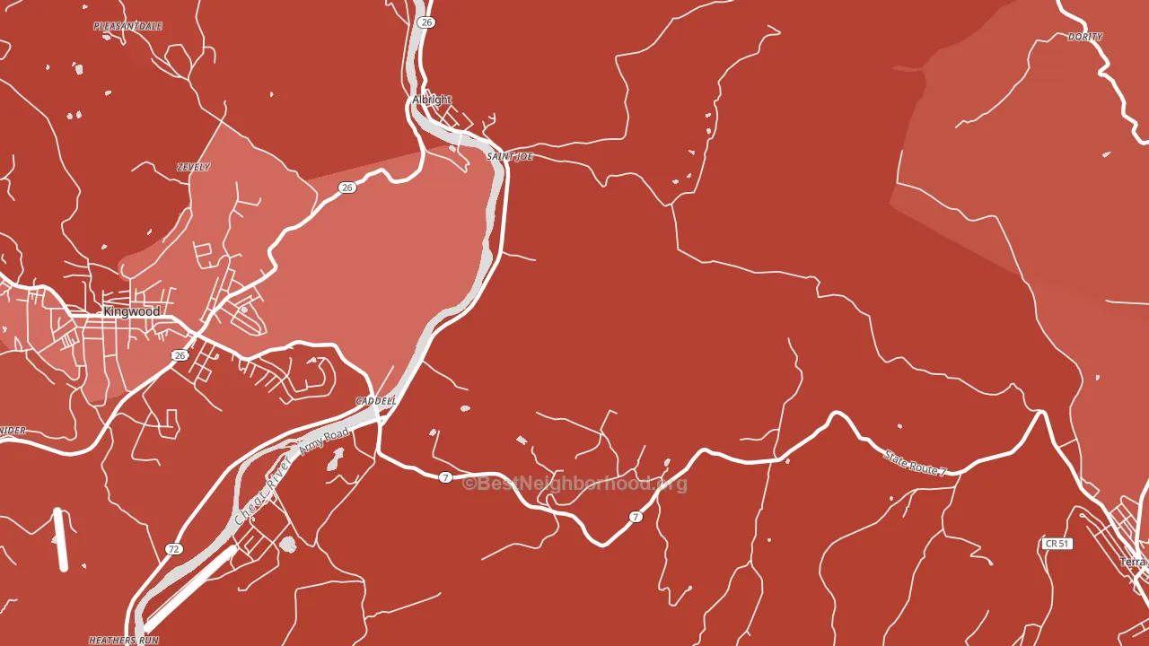 St. Joe, WV block-group political-lean map