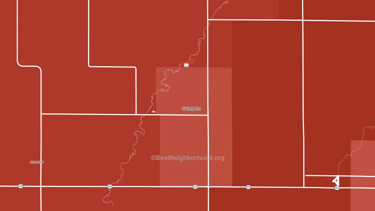 St. John, KS block-group political-lean map