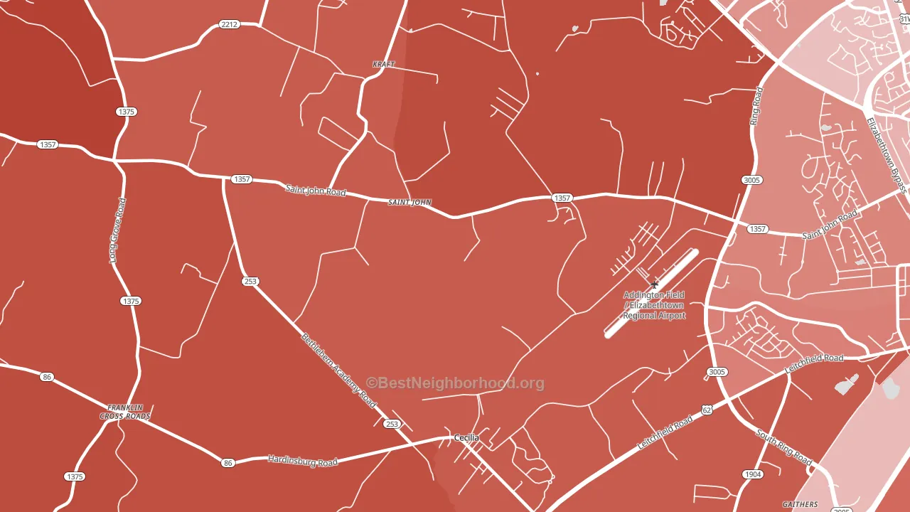St. John, KY block-group political-lean map