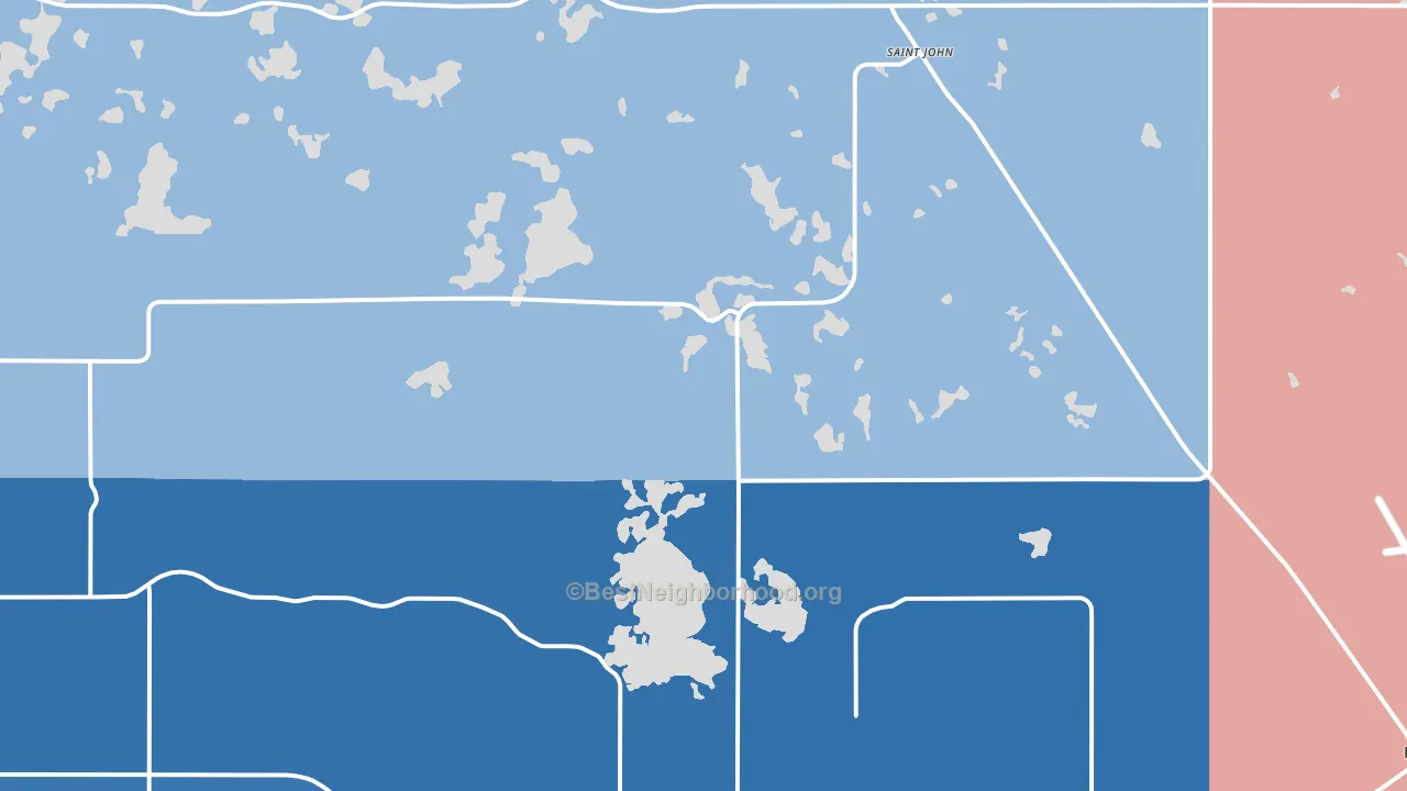 St. John, ND block-group political-lean map