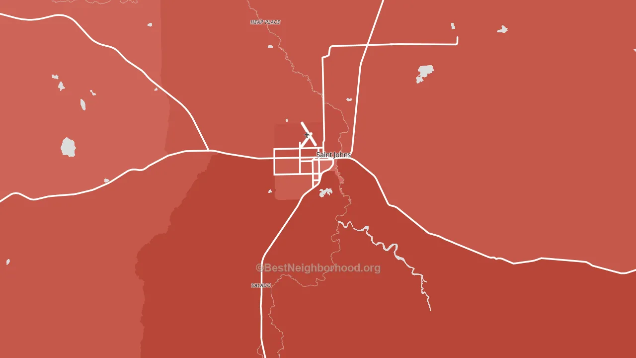 St. Johns, AZ block-group political-lean map