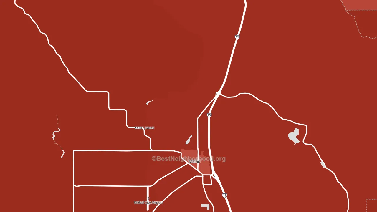 St. Johns, ID block-group political-lean map