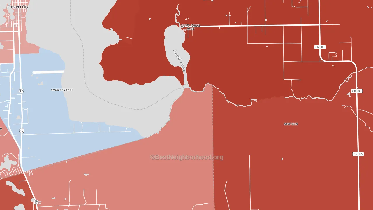 St. Johns Park, FL block-group political-lean map