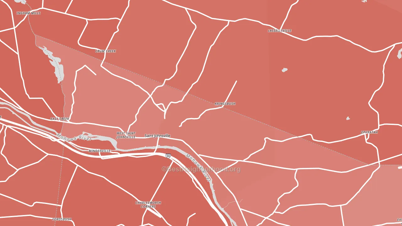 St. Johnsville, NY block-group political-lean map