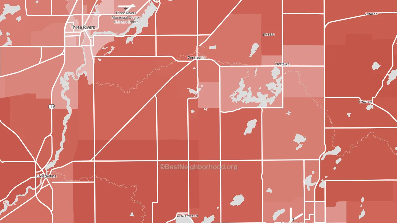 St. Joseph County, MI block-group political-lean map