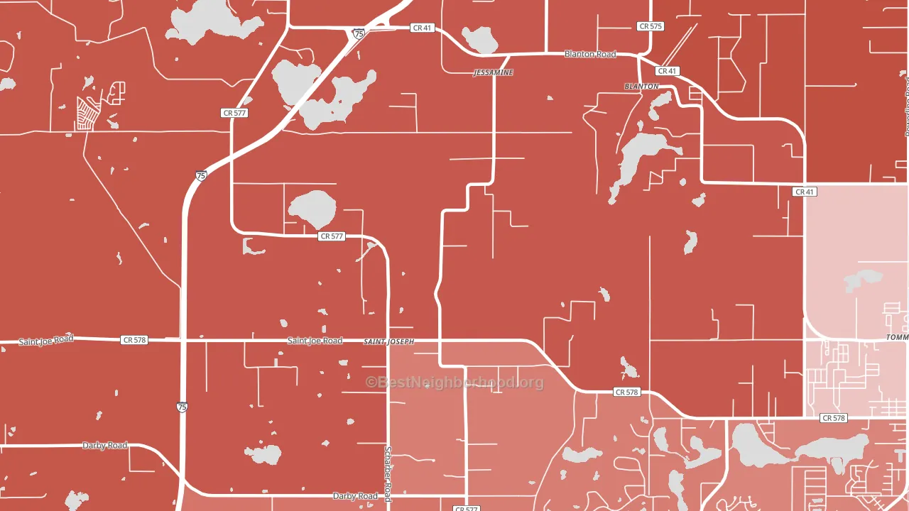 St. Joseph, FL block-group political-lean map