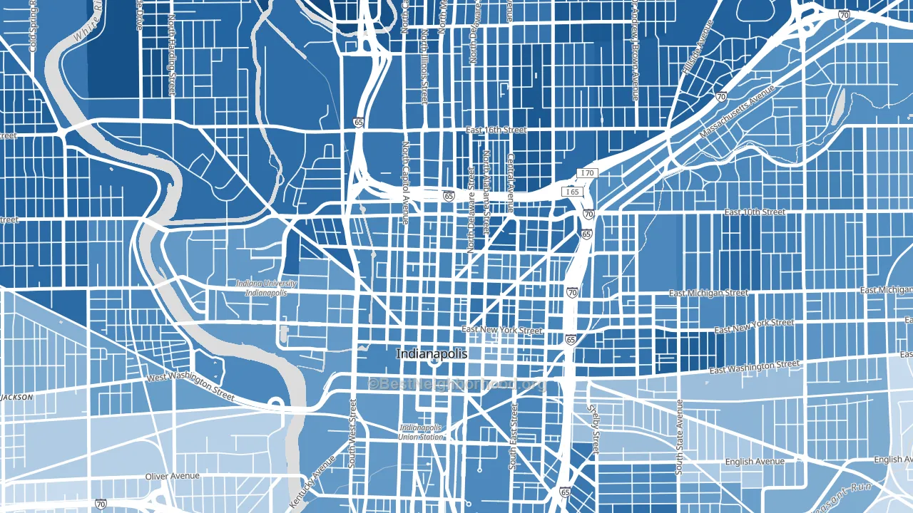 St. Joseph Historic Neighborhood, Indianapolis, IN block-group political-lean map