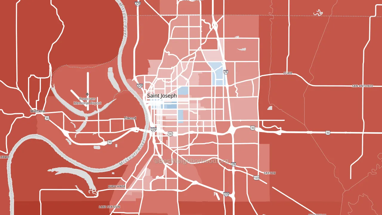St. Joseph, MO block-group political-lean map