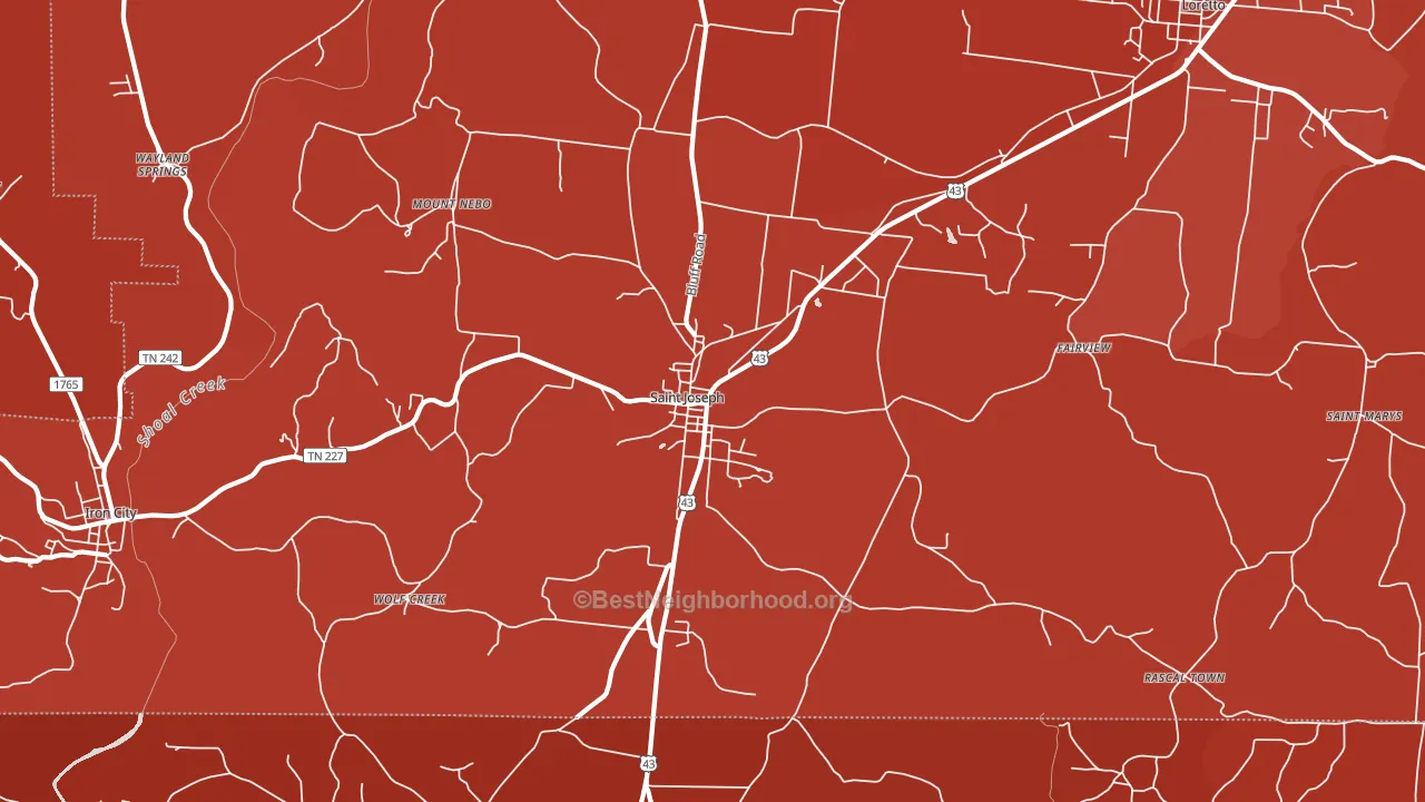 St. Joseph, TN block-group political-lean map