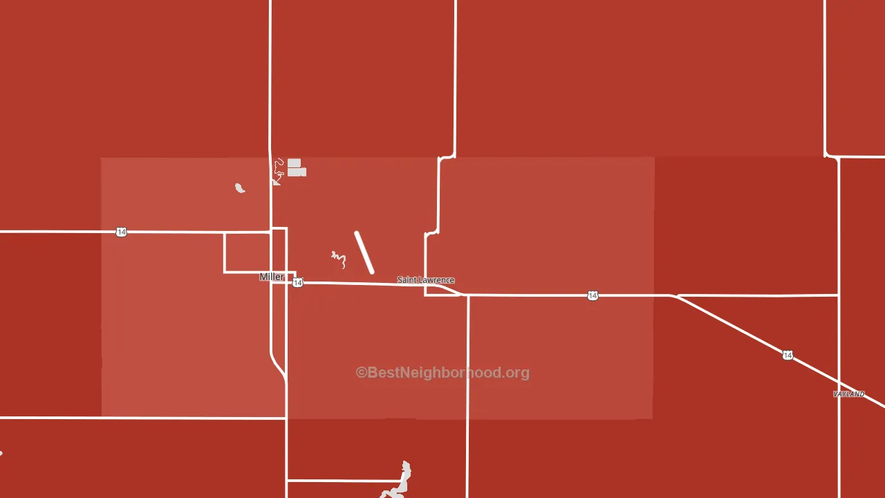St. Lawrence, SD block-group political-lean map