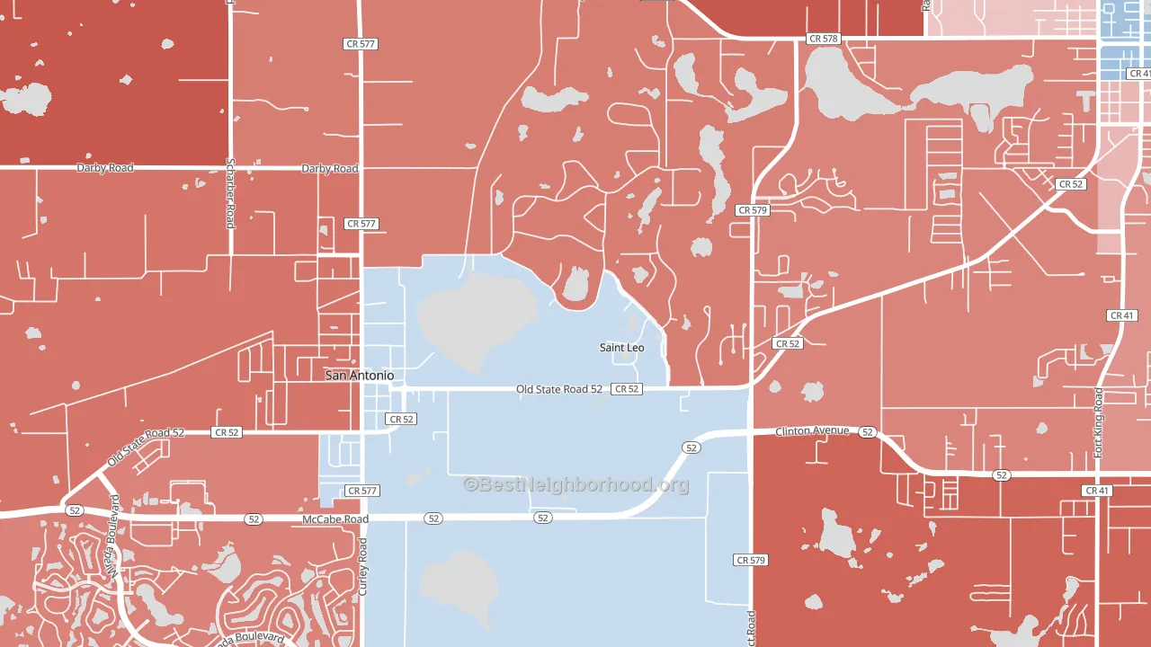 St. Leo, FL block-group political-lean map