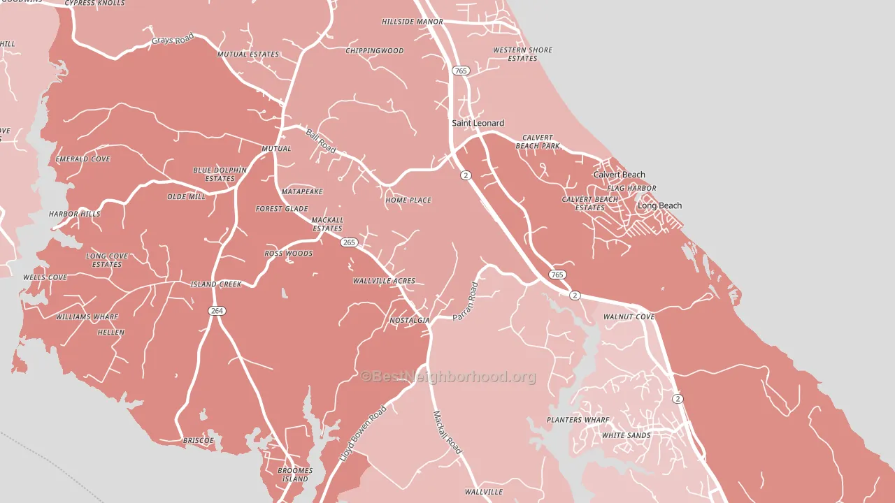 St. Leonard, MD block-group political-lean map