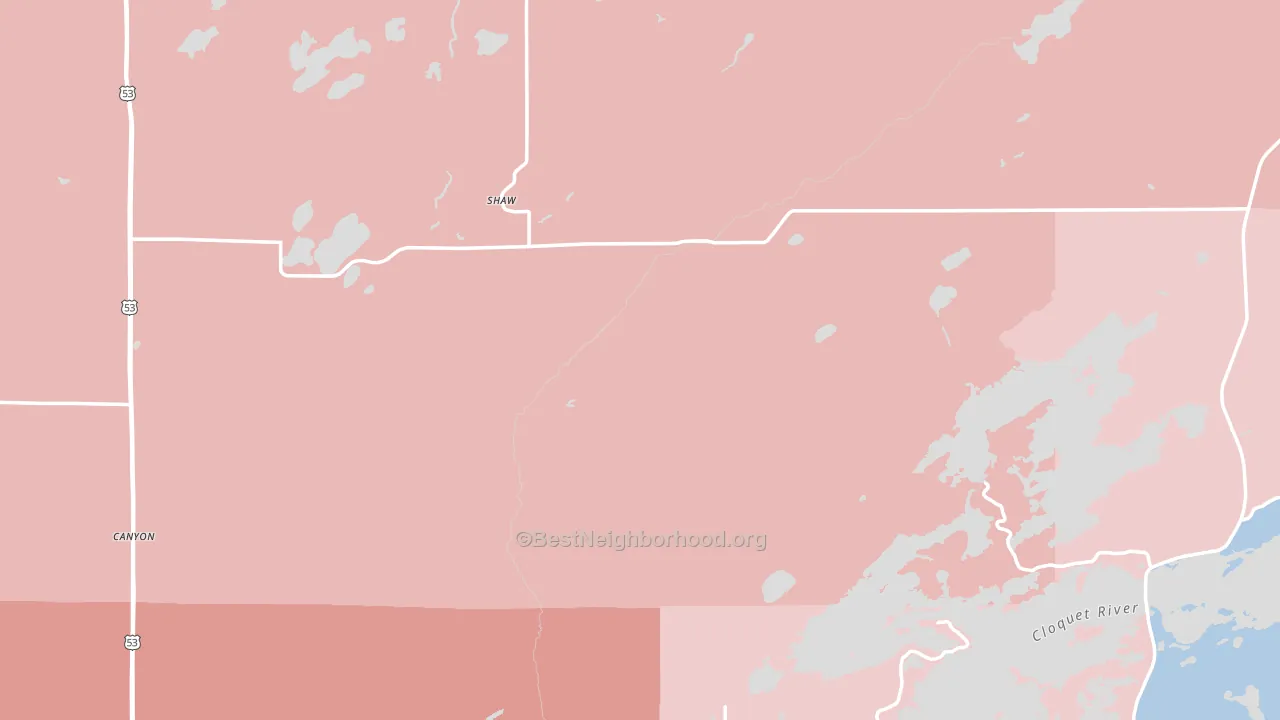 St. Louis County, MN block-group political-lean map