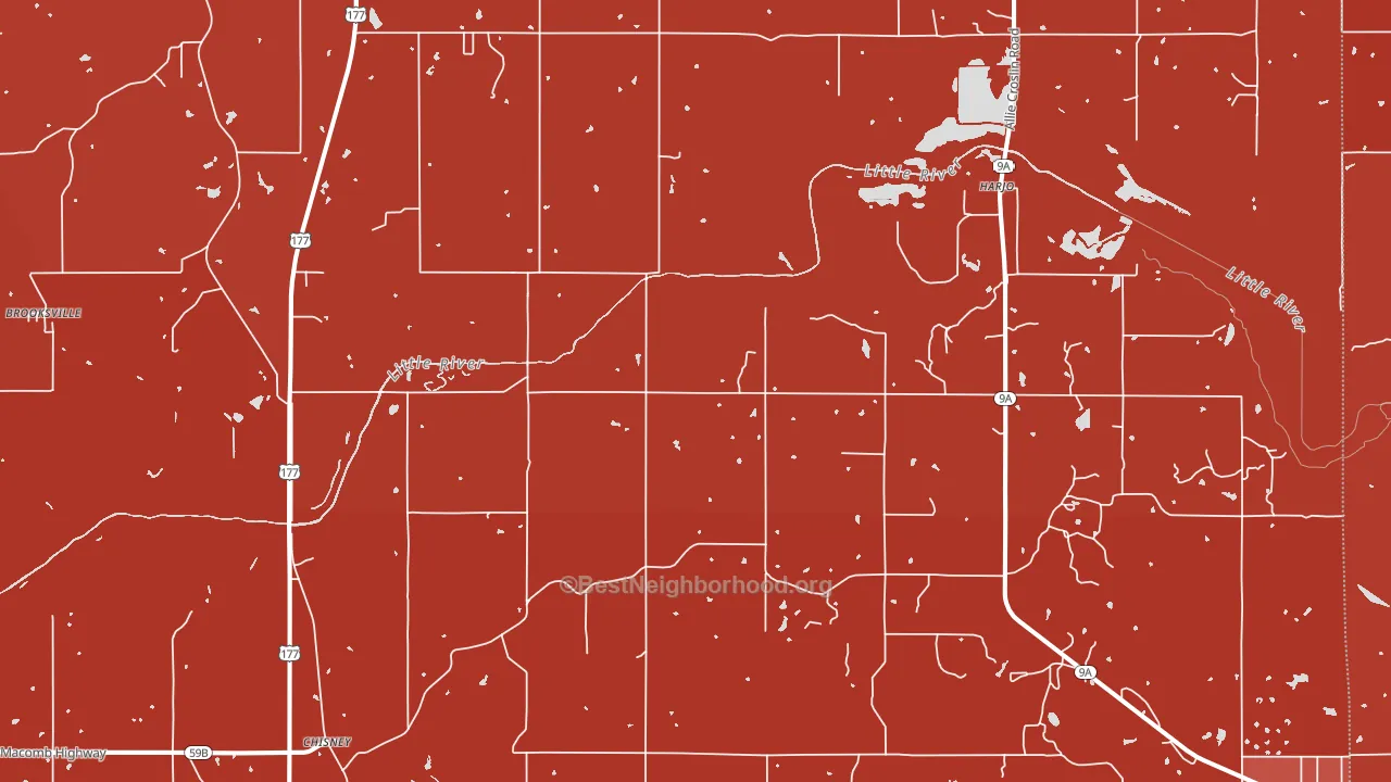 St. Louis, OK block-group political-lean map