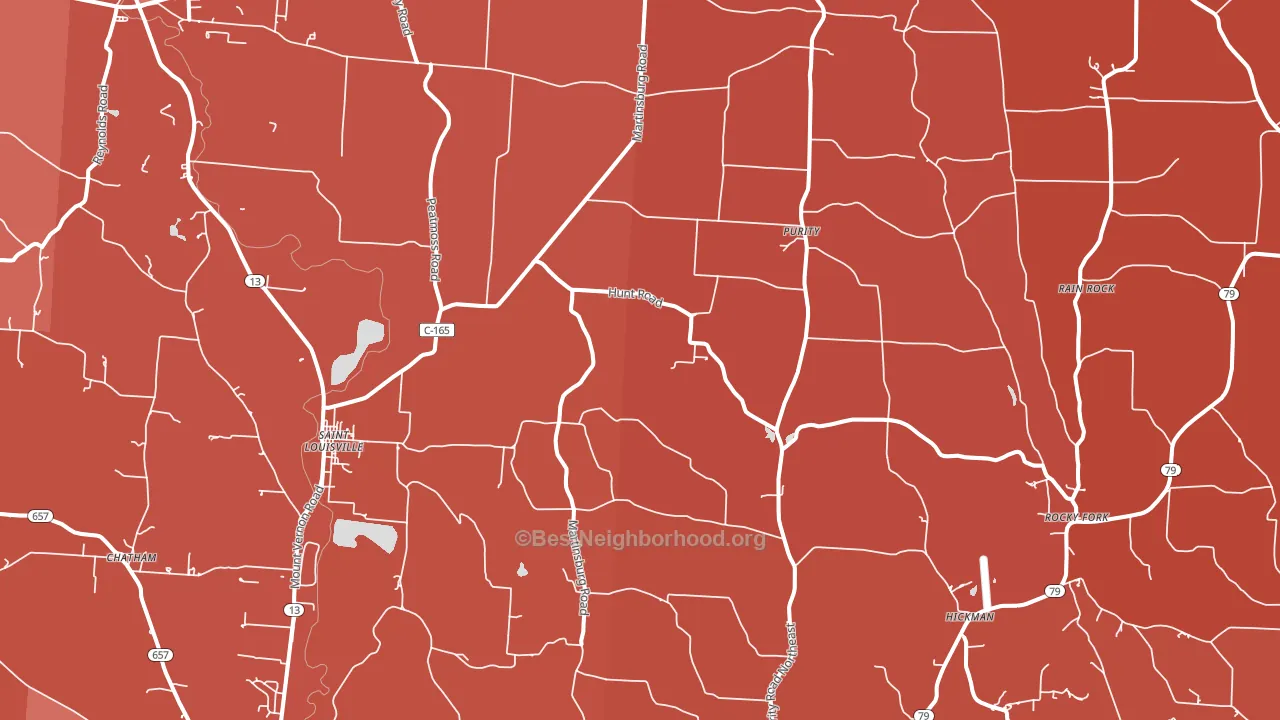 St. Louisville, OH block-group political-lean map