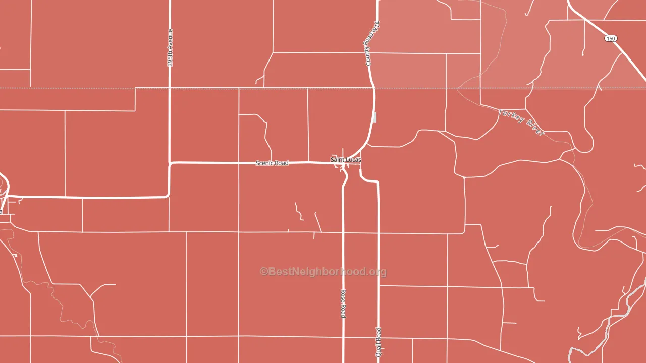 St. Lucas, IA block-group political-lean map