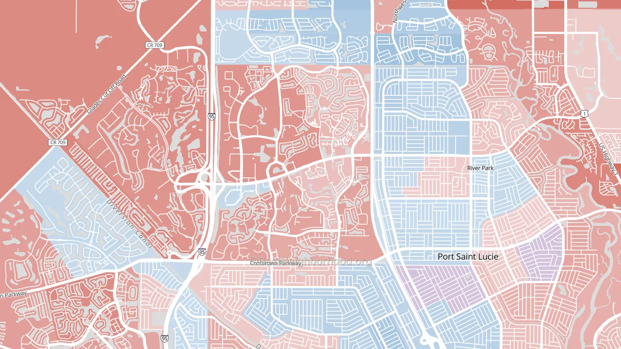 St. Lucie West, Port St. Lucie, FL block-group political-lean map