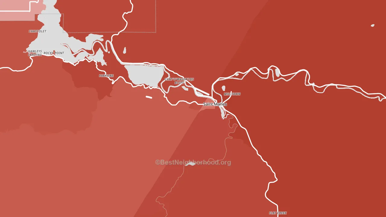 St. Maries, ID block-group political-lean map