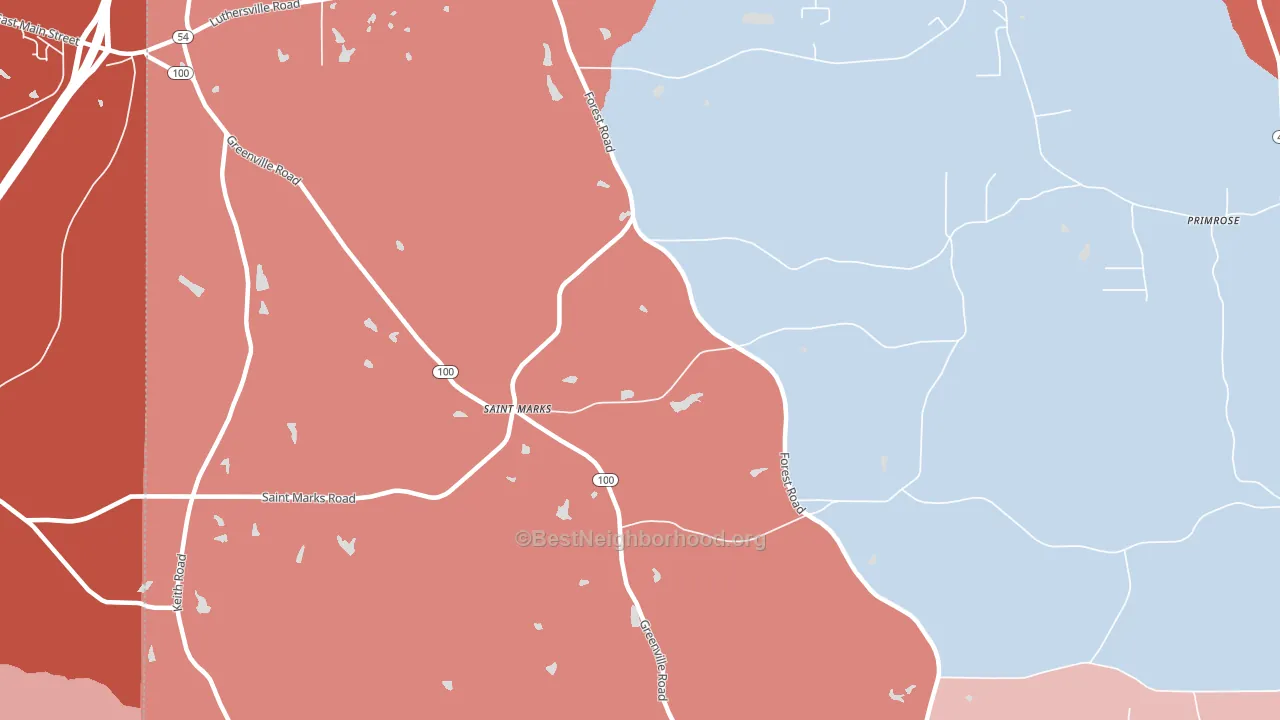 St. Marks, GA block-group political-lean map