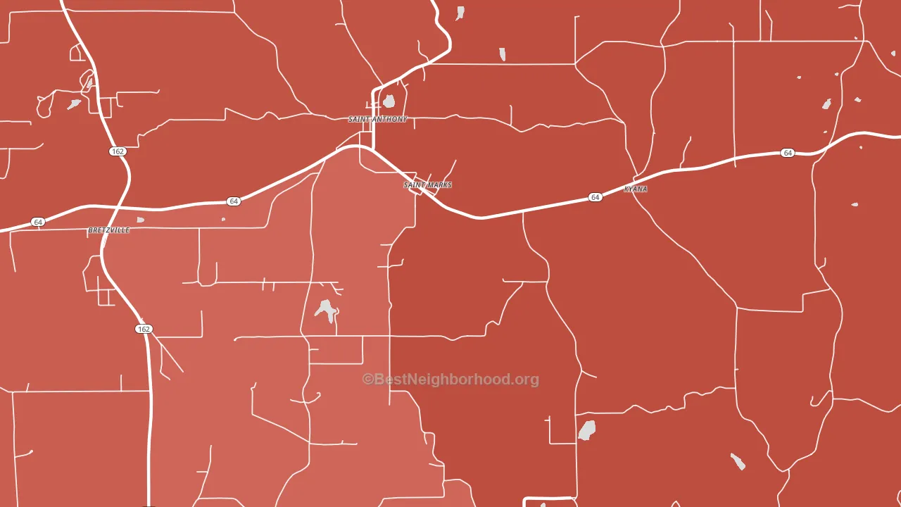 St. Marks, IN block-group political-lean map
