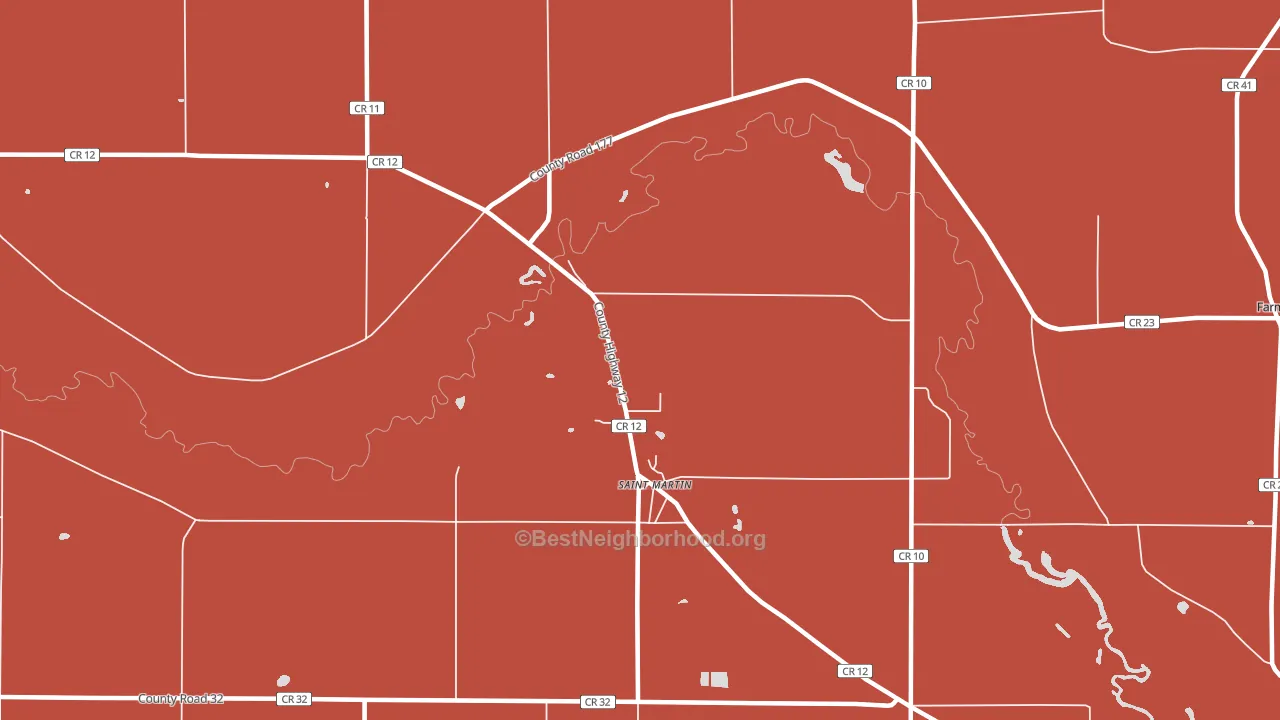 St. Martin, MN block-group political-lean map