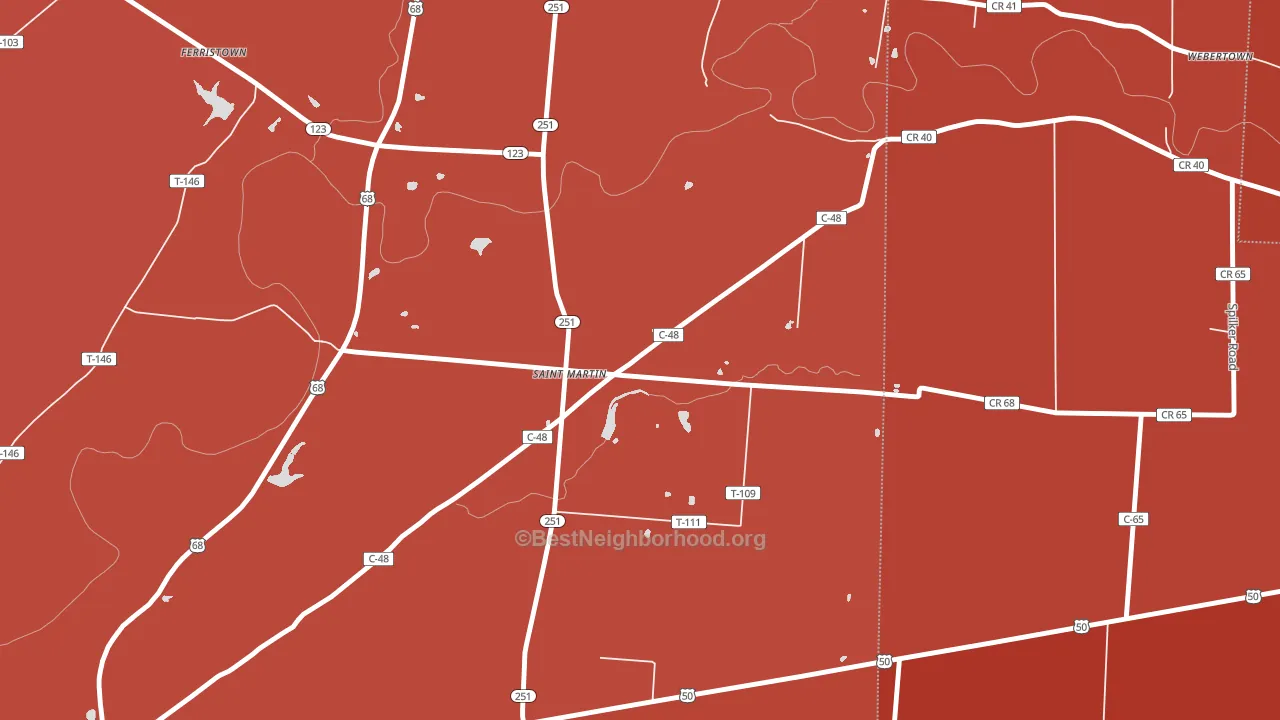 St. Martin, OH block-group political-lean map