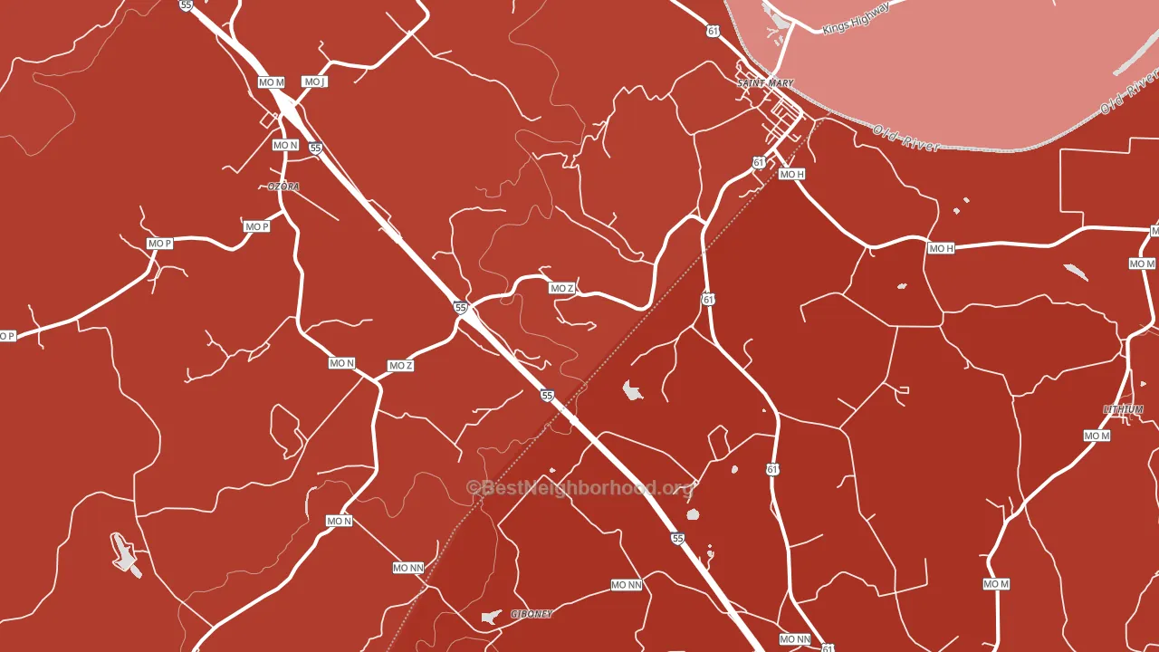 St. Mary, MO block-group political-lean map