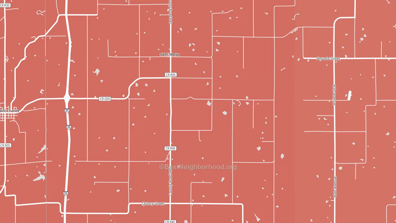 St. Marys, IA block-group political-lean map