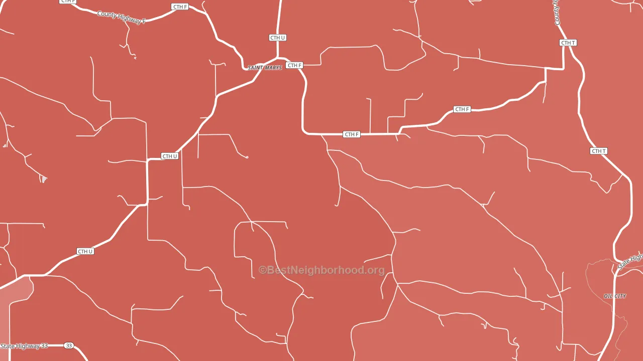 St. Marys, WI block-group political-lean map