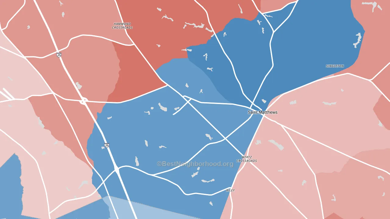 St. Matthews, SC block-group political-lean map