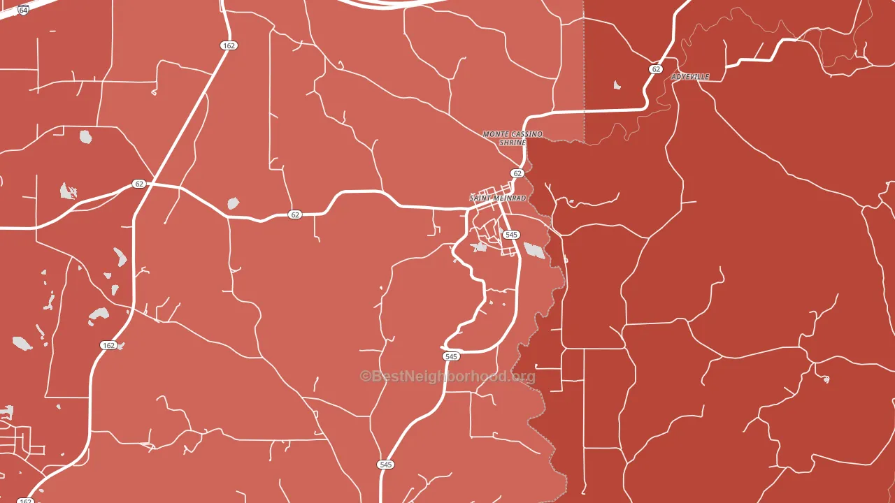 St. Meinrad, IN block-group political-lean map