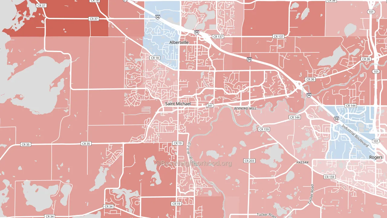 St. Michael, MN block-group political-lean map