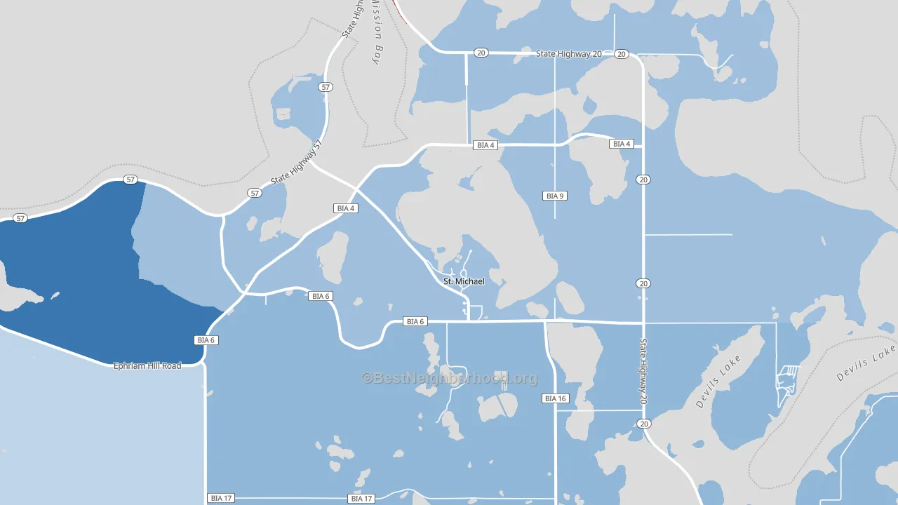 St. Michael, ND block-group political-lean map