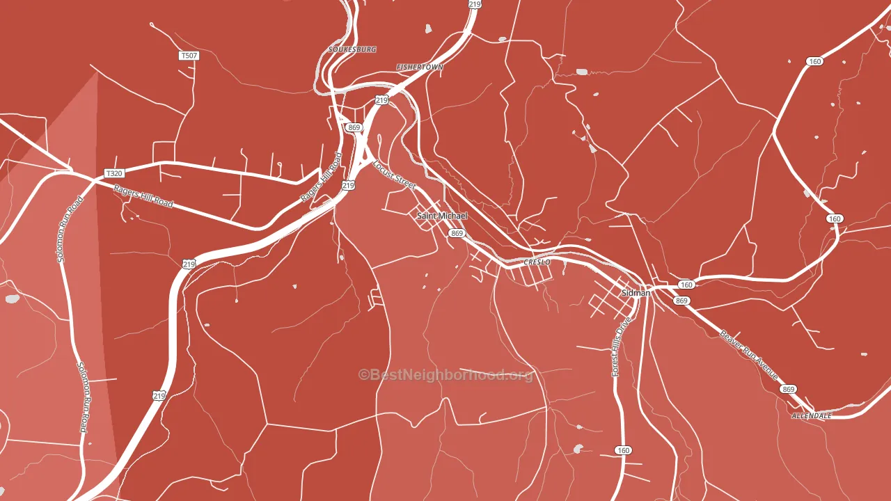 St. Michael, PA block-group political-lean map