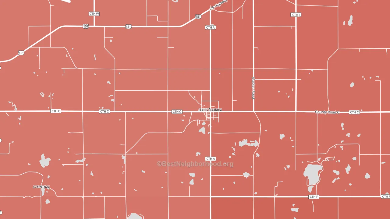 St. Nazianz, WI block-group political-lean map