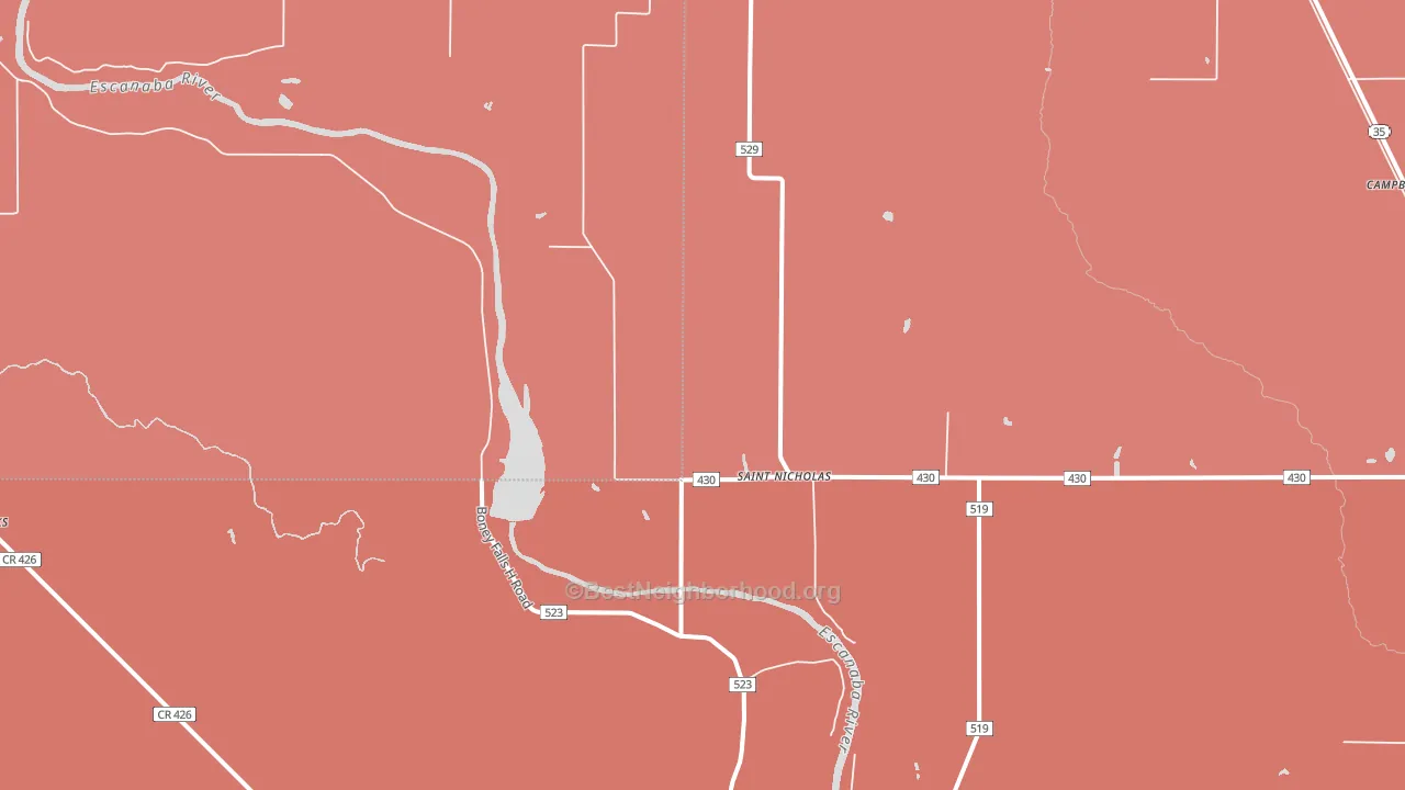 St. Nicholas, MI block-group political-lean map