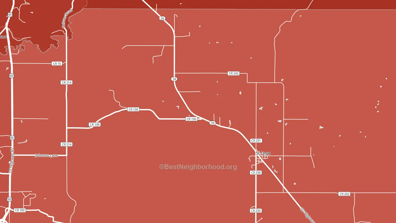 St. Onge, SD block-group political-lean map