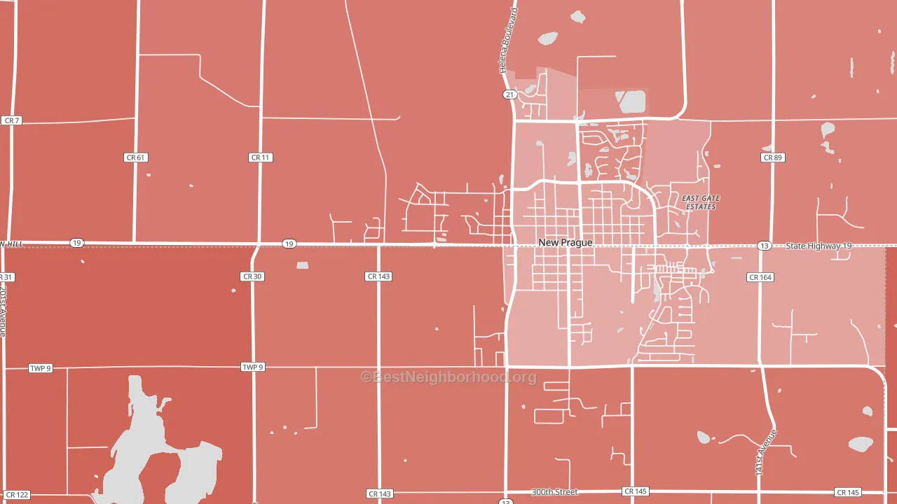 St. Patrick, MN block-group political-lean map