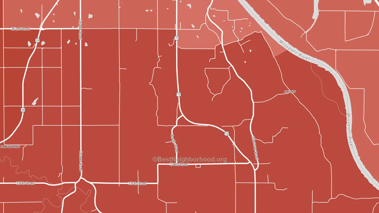 St. Pats, KS block-group political-lean map