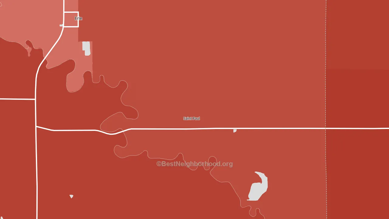 St. Paul, KS block-group political-lean map