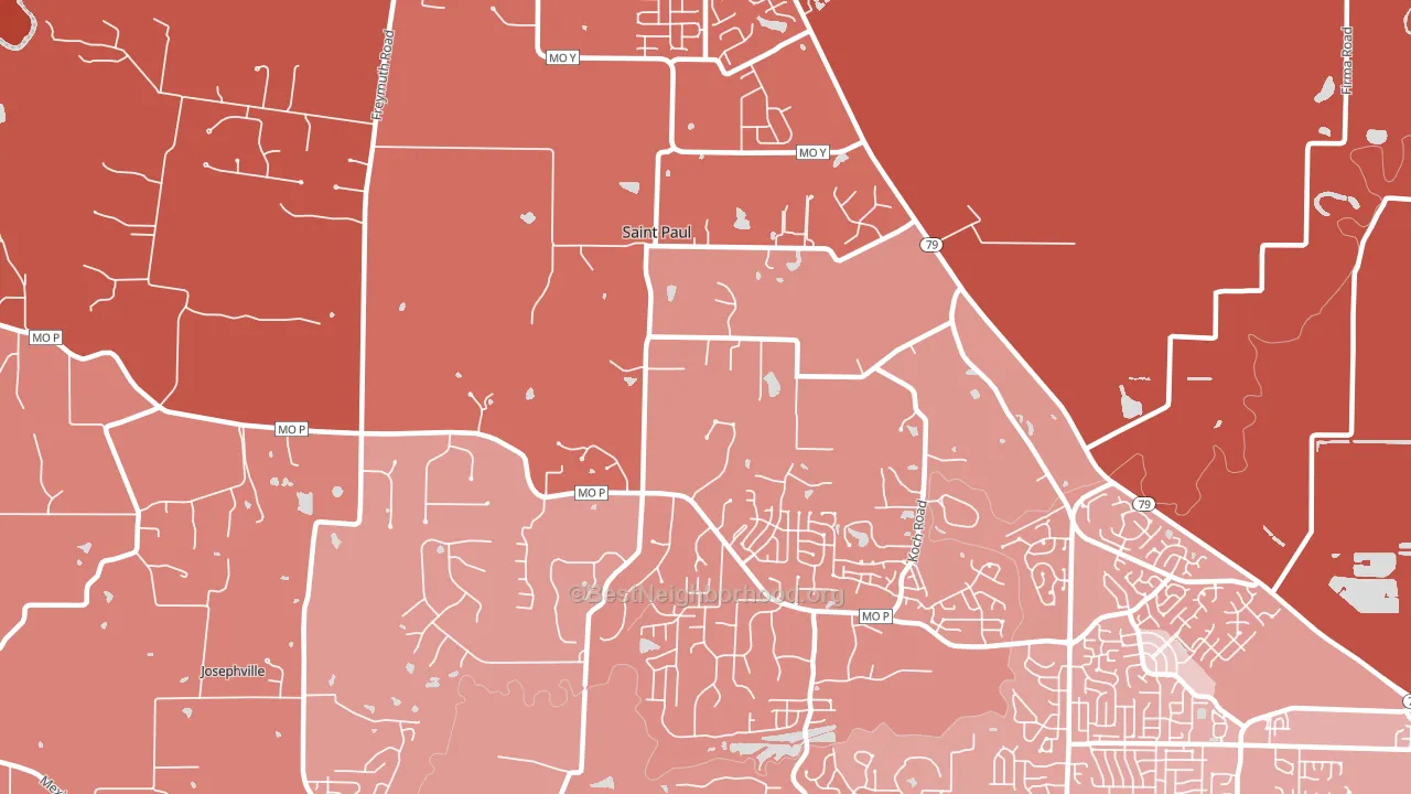 St. Paul, MO block-group political-lean map