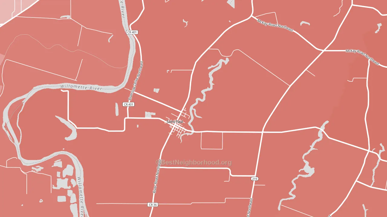 St. Paul, OR block-group political-lean map