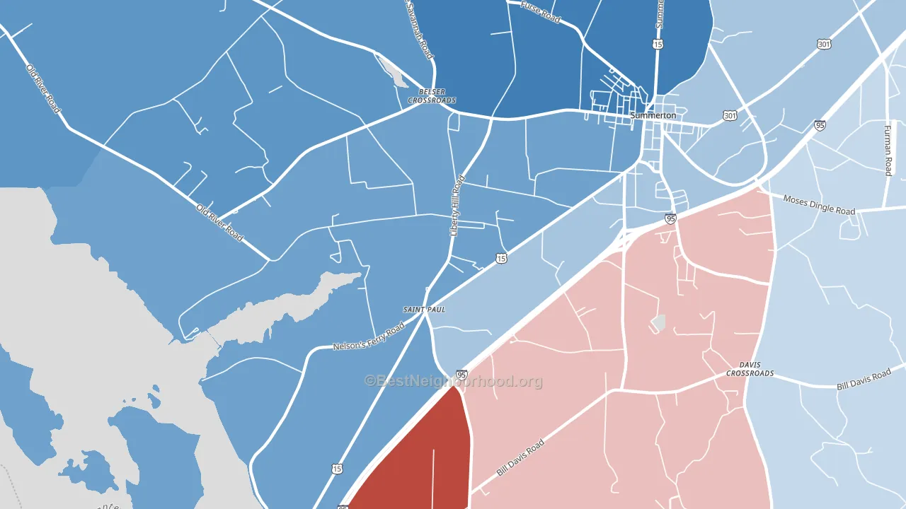 St. Paul, SC block-group political-lean map