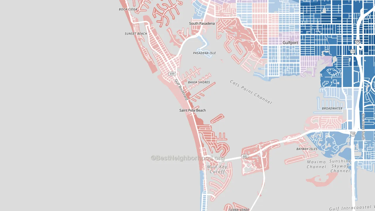 St. Pete Beach, FL block-group political-lean map