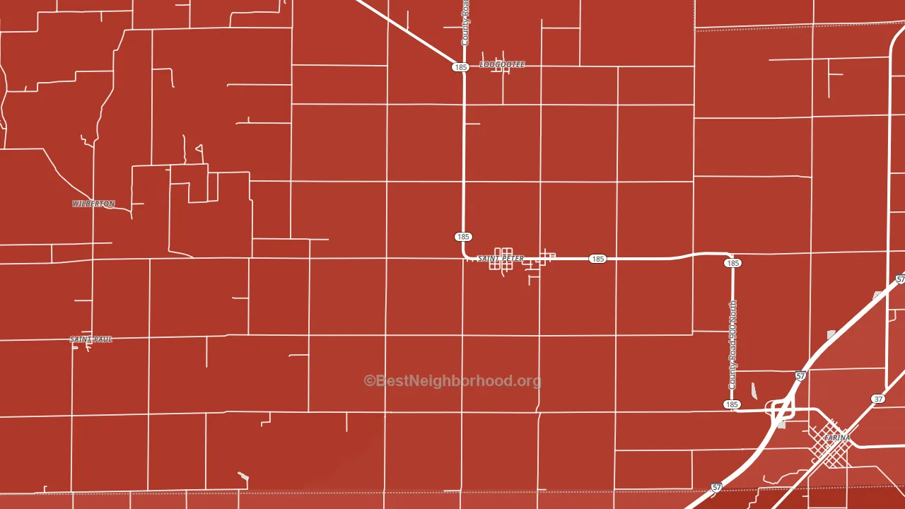 St. Peter, IL block-group political-lean map