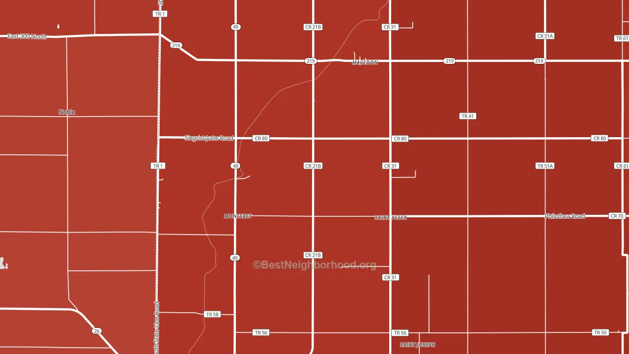 St. Peter, OH block-group political-lean map