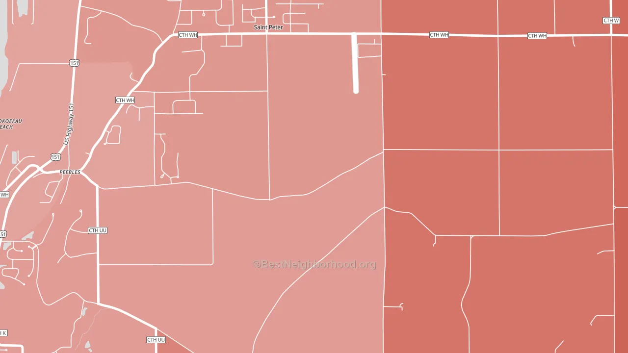 St. Peter, WI block-group political-lean map