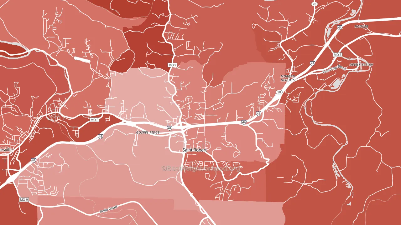 St. Robert, MO block-group political-lean map