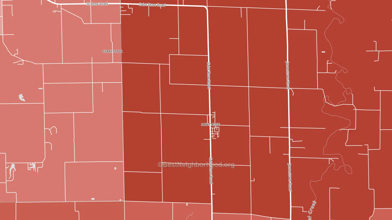 St. Rose, IL block-group political-lean map